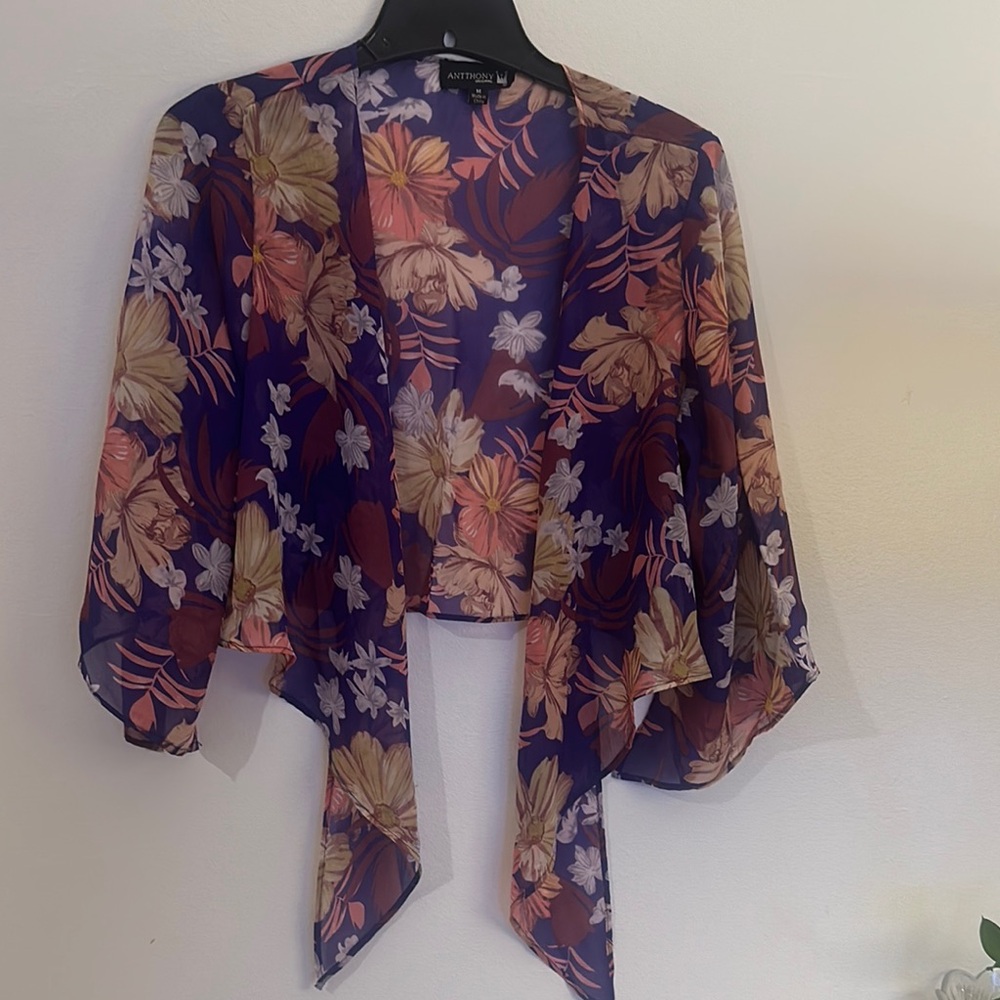 Antthony Floral Sheer Kimono - Purple and Pink